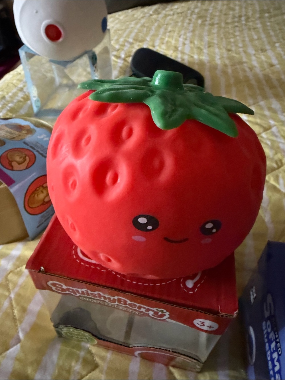 Squishy Berry Red Strawberry Squishy Toy - Cute Green Top